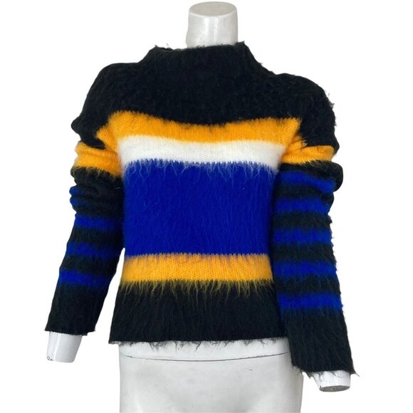 Abound Sweater Shag Pullover Cropped Multicolored Womens Size XS Stripes - Picture 4 of 8